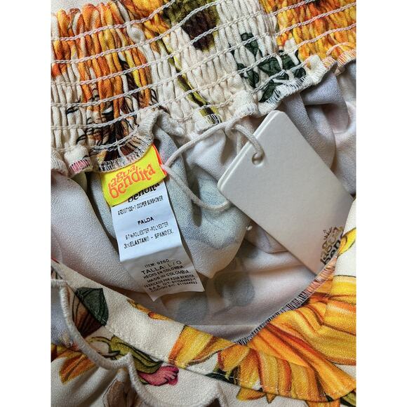 Agua Bendita Floral Sunshower Multicolor Cooper Skirt Size L - Picture 4 of 4